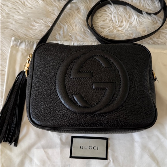 Gucci Handbags - Gucci Soho Disco Black Pebbled Leather Crossbody Bag w Dust Bag